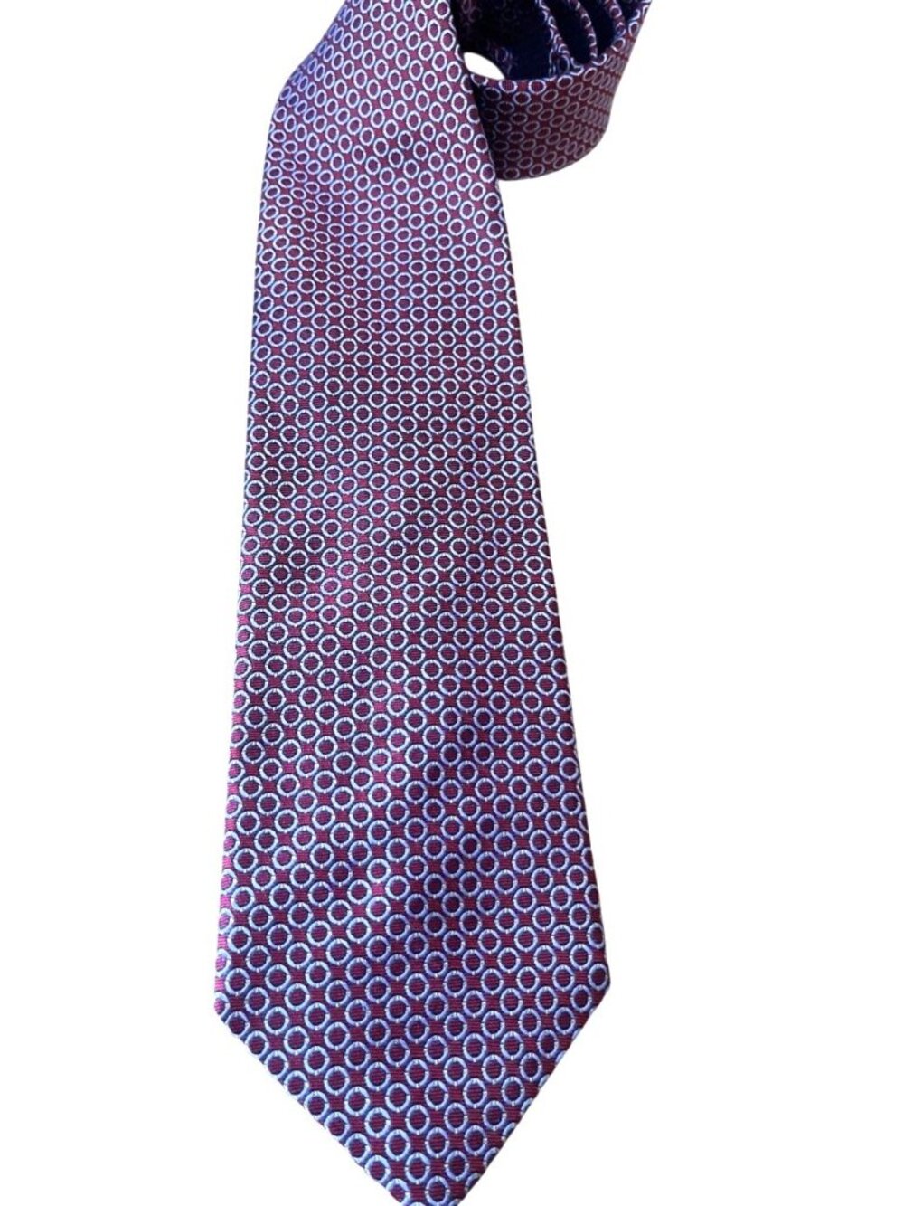 Brooks Brothers Maker Tie Men's Red Geometric Pure Silk Made In USA Woven/Italy